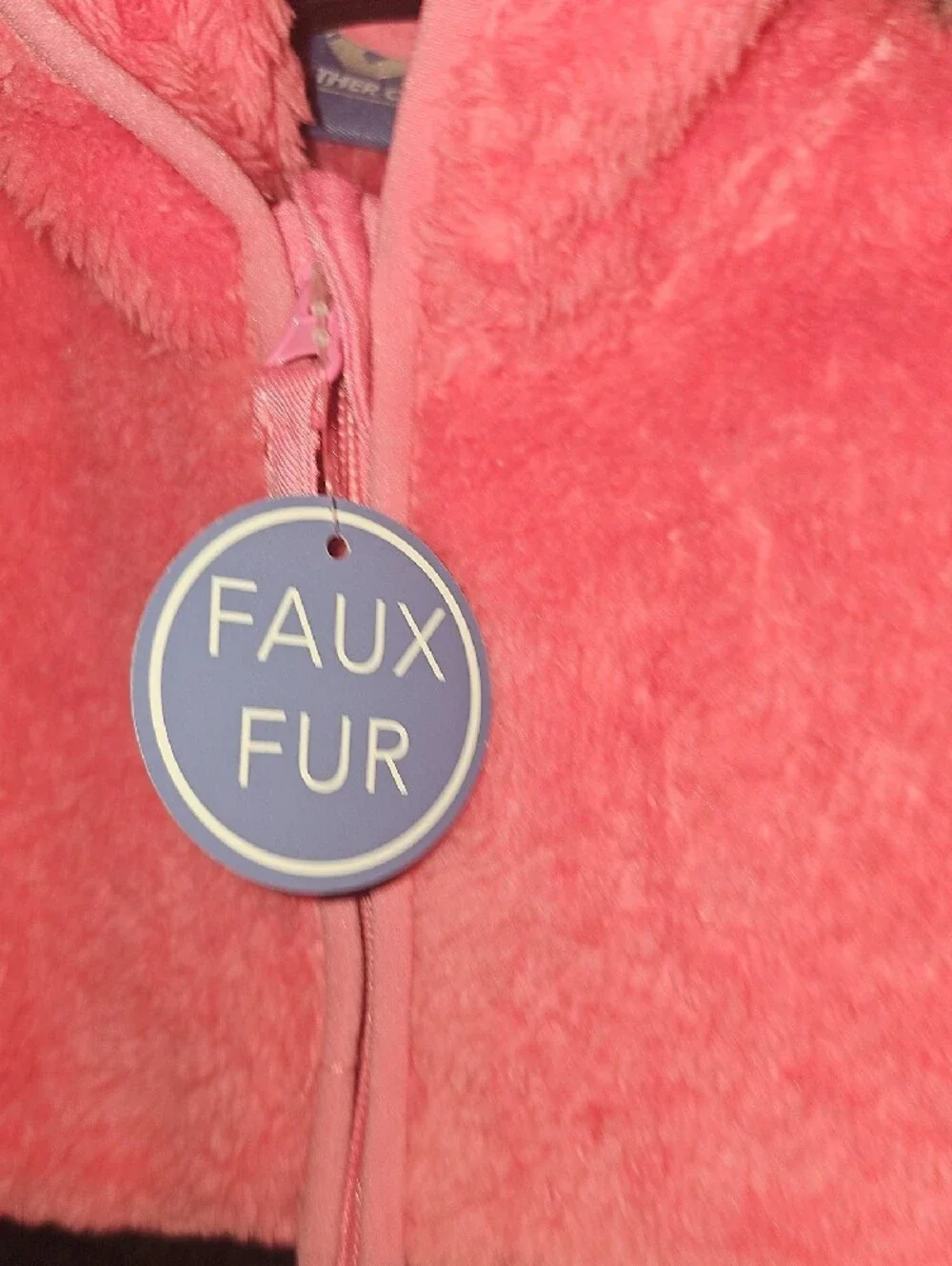 Weather Club Girls L 6X Pink Black Faux Fur Zippered Hooded Jacket w/Pockets New